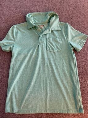 Cat & Jack Heather Mint Polo Shirt with Chest Pocket Size 8/10